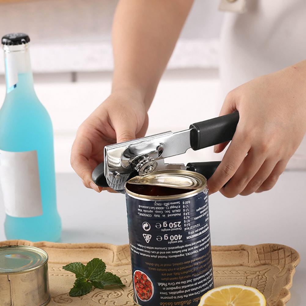 

Heavy Duty Can Opener With Magnet Manual Can Openers For Seniors Comfort Grip Sharp Blade Lid Removal Tool Kitchen Camping Acces чёрный