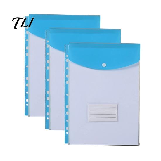 Waterproof Document Case 11 Hole Expanding File Pockets, Reusable PP Sleeves, Transparent Mesh Pouch Organizer Bag for Home Office And School Card