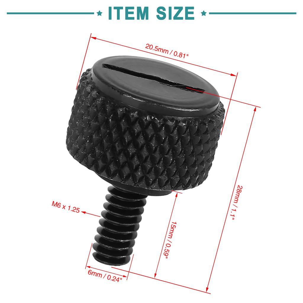 ACROPIX Motorcycle Rear Back Seat Mount Bolt Screw 6mm-20 Screw Black 1pcs