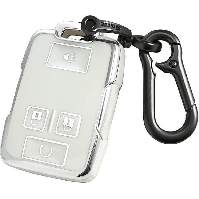 For Chevrolet Key Fob Cover Case With Metal Buckle,Soft TPU Key Shell/Skin,4-Buttons Fit GMC Chevy Colorado Silverado Suburban Tahoe Silverado Remote