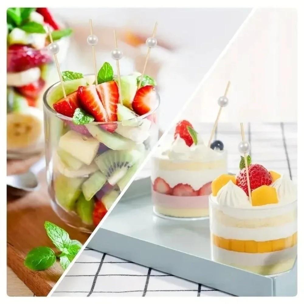 100pcs Versatile Bamboo Food Picks Disposable Dessert Sticks Toothpick Skewer  Cake Dessert