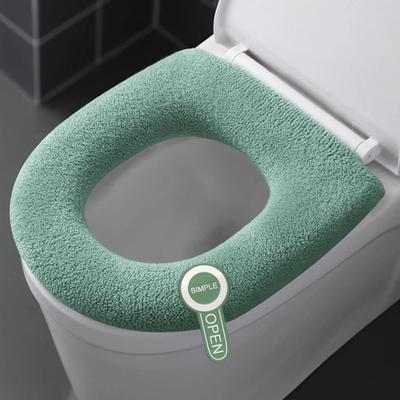 Husă universală pentru scaun de toaletă cu mâner, moale, caldă, de culoare solidă, confortabilă, în formă de U, pernă pentru scaun de toaletă, accesorii pentru toaletă pentru baie