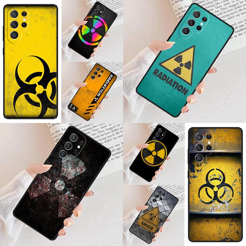 Nuclear Radiation Warning Sign Cell Phone Case for Samsung Galaxy S26 Ultra S25 S24 S23 S22 S21 S20 Note10 Cover