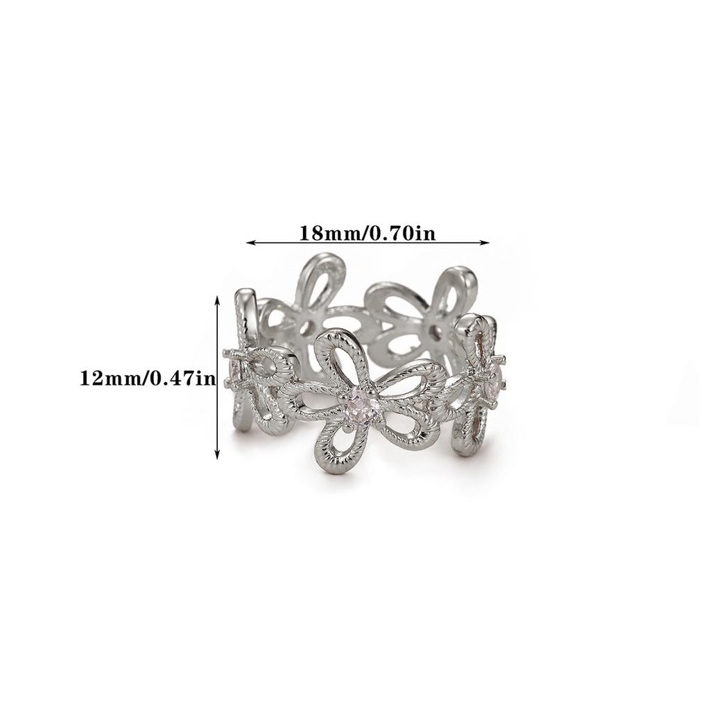 Minimalist Corss Hollow Opening Rings For Women Flower Buds Anillos Fashion Ring Gold Color Romantic Jewelry Party Punk Gift