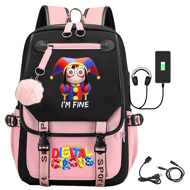 Magic Digital Circus Digital Circus Animation Peripheral Backpack Large Capacity Student Bag