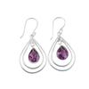 Natural Amethyst Gemstone 925 Sterling Silver Jewelry Handcrafted Earrings 2.00" EE-34-5