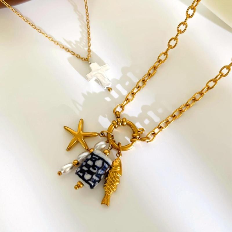 Minimalist Adjustable Chain Necklace For Women Trendy Starfish Pendant Jewelry Dainty Layering Accessory