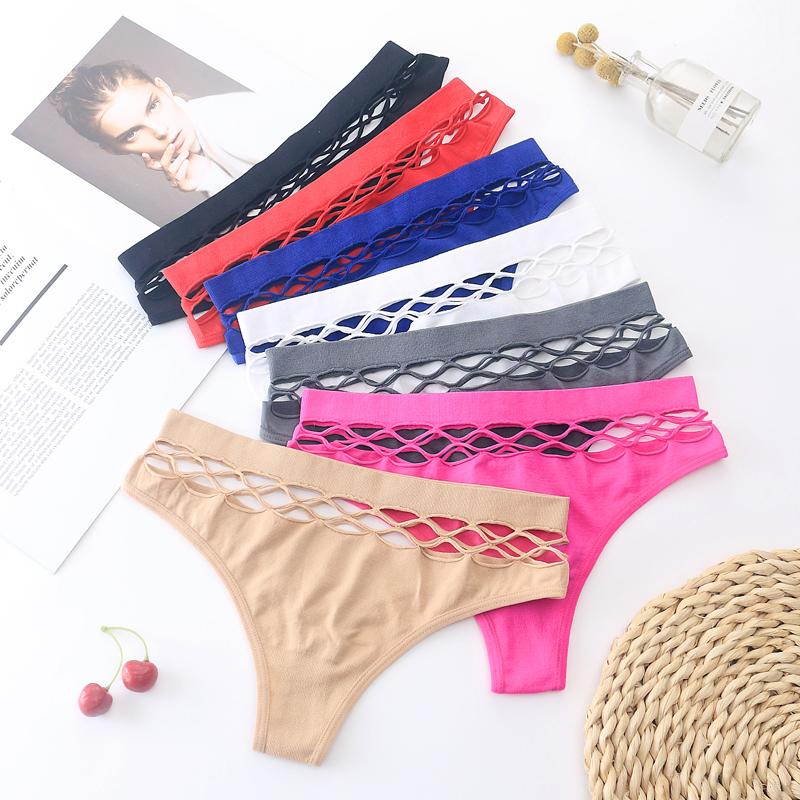 Mutandine senza cuciture alla moda scava fuori biancheria intima da donna sexy mutandine di cotone a vita alta sportive mutandine femminili sexy aderenti perizoma