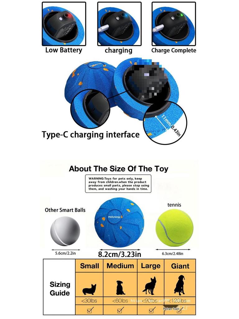 Cross-Border E-TPU Dog Toy Ball with Random Bouncing & Rotating Functions