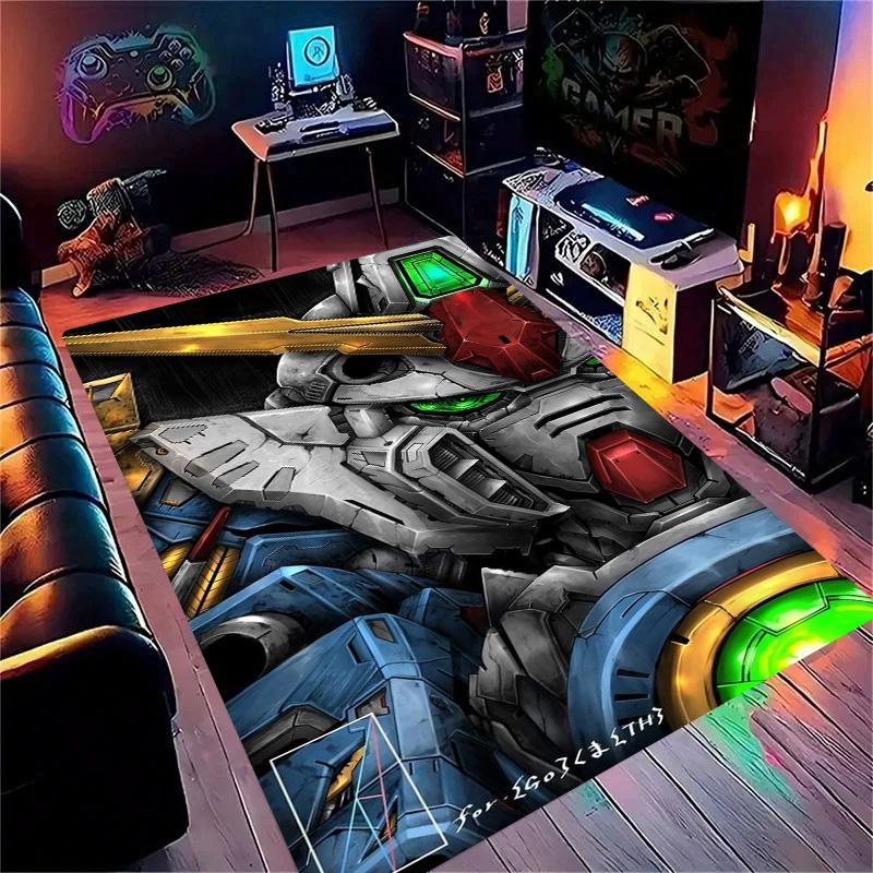 G-Gundam-m Cartoon Robot Gift Carpet Rug for Bedroom Living Room Home Sofa Decoration Kids Game Play Decor Floor Mat