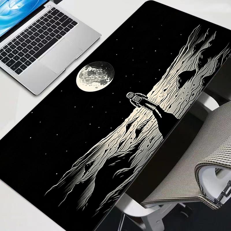 Office Mousepad Oversized Desk Mat Gamer Computer Mouse Pad PC Gaming Keyboard Pad astronauts Black and white Extended Mouse Pad