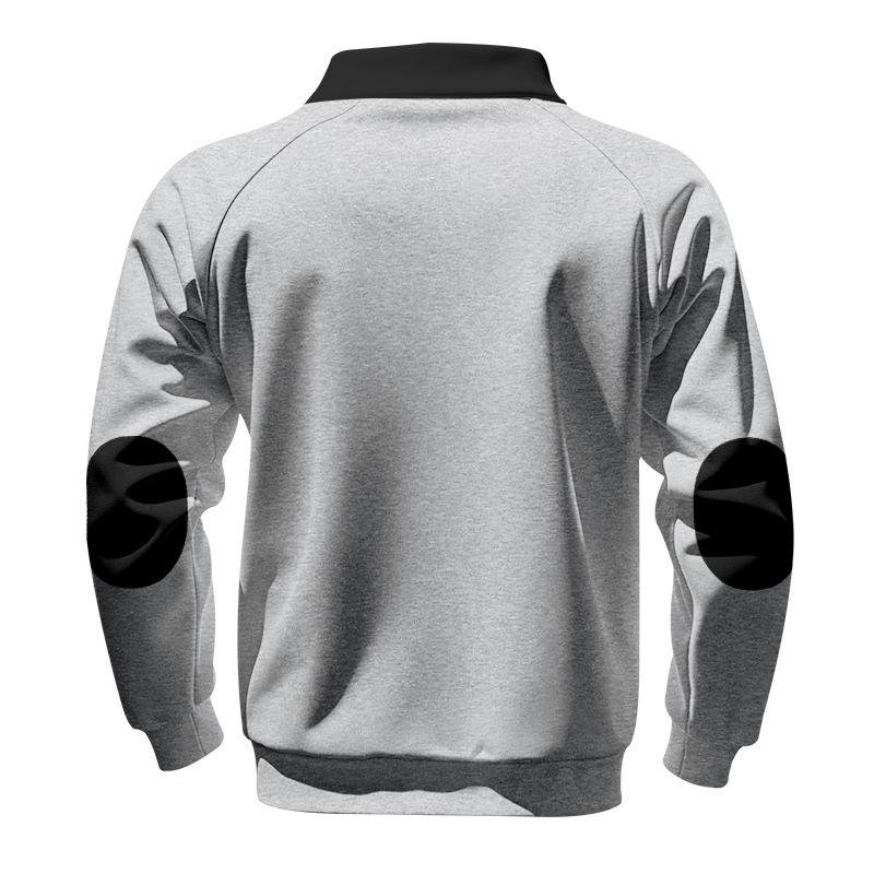 Autumn Winter Men's Hoodies Men Fashion Casual Long Sleeve Half Zippers Stand Collar Patchwork Sweatshirts Male Loose Streetwear