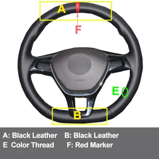 For Volkswagen VW Golf 7 Mk7 New Polo Jetta Hand Sewing Car Steering Wheel Cover