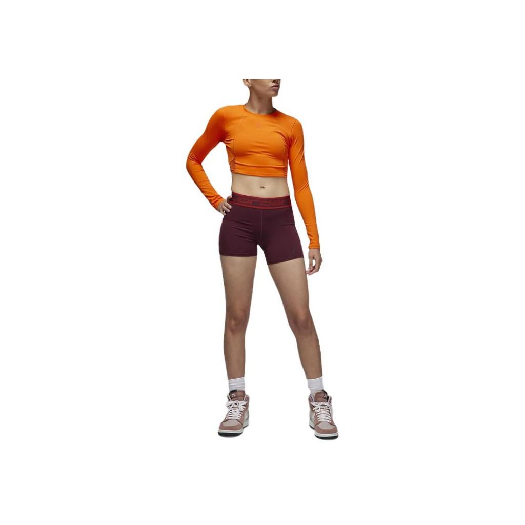Jordan Sport Color Block Letter Print High Waist Sports Shorts Women Shorts Night-Red FB4623-681