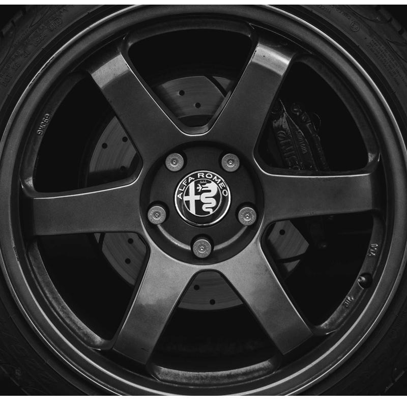 Dla Alfa Romeo 4 szt. 56mm Dekielki do felg Naklejka z emblematem na piastę Naklejka z emblematem Akcesoria samochodowe Dla Alfa Romeo 4C 159 166 Giulia 156 14