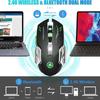 Kabellose Gaming-Maus Bluetooth-Maus Rgb Wiederaufladbar 2.4g USB Kabellose Computermäuse mit 7 Farben Hintergrundbeleuchtung, 6 Tasten