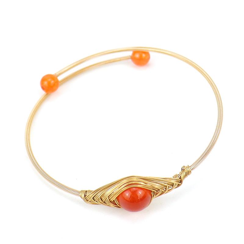 Hand-Wound Gold Agate Bead Opening Simple Bracelet Bracelet Devil Eye Bracelet B44