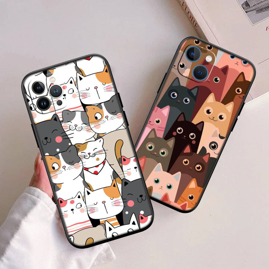 Cat Cartoon Phone Case for Xiaomi Poco C40 C51 C50 C55 C65 C71 C75 C85 F8 F7 F6 F5 F3 F2 X7 X6 X4 X3 M7 M6 M5 M4 M3 M2 Pro