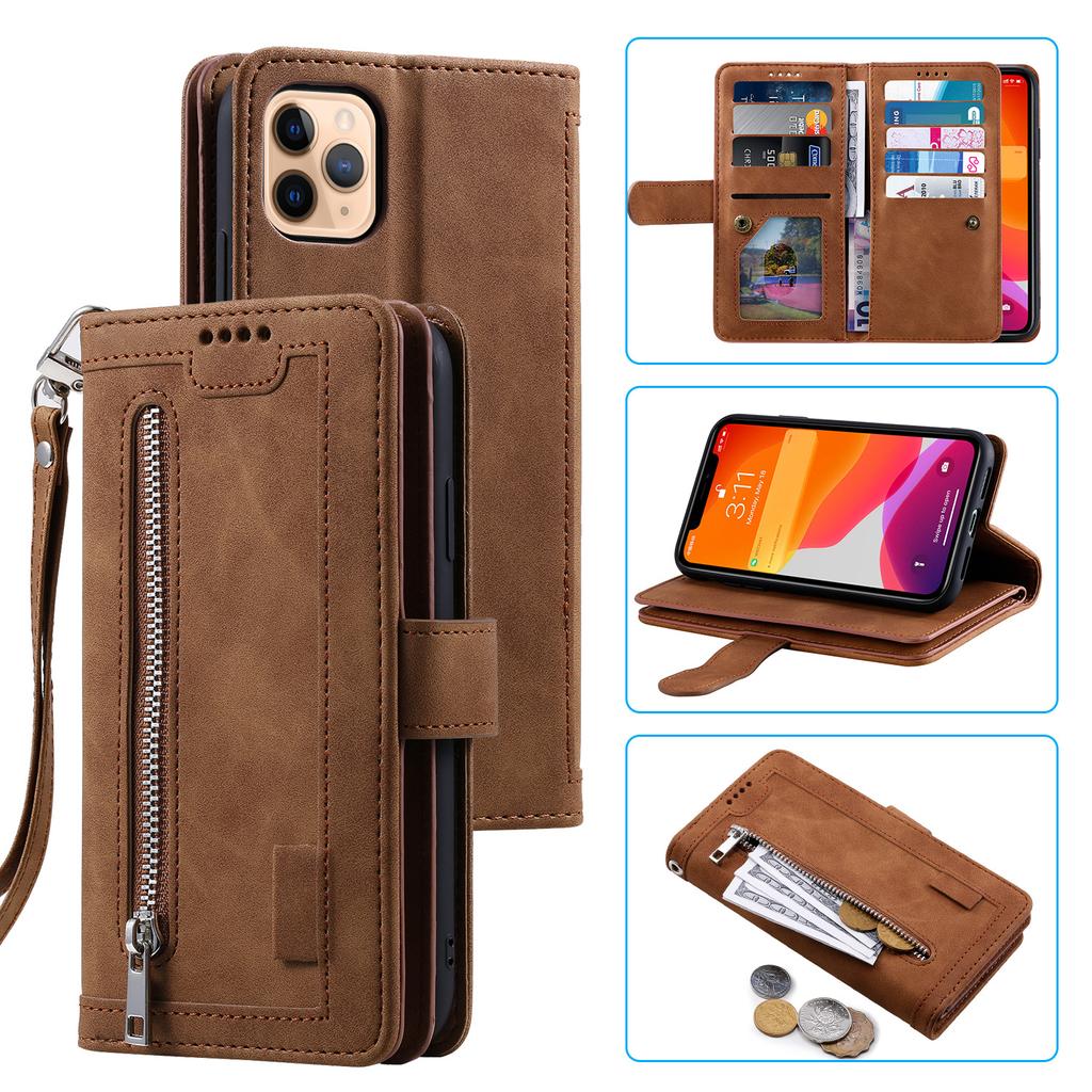 Wrist Lanyard Retro Leather Wallet Case for Xiaomi 12 Ultra 11T Pro 11 Lite 10T 10 Multi 9 Card Slot Zipper Pocket Flip Cover
