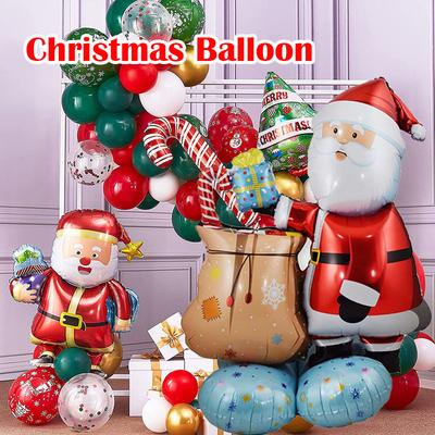 Balão de natal em pé balões de folha de alce dos desenhos animados balão de veados 4d animal balão festa de natal decoração de ano novo balão de rena