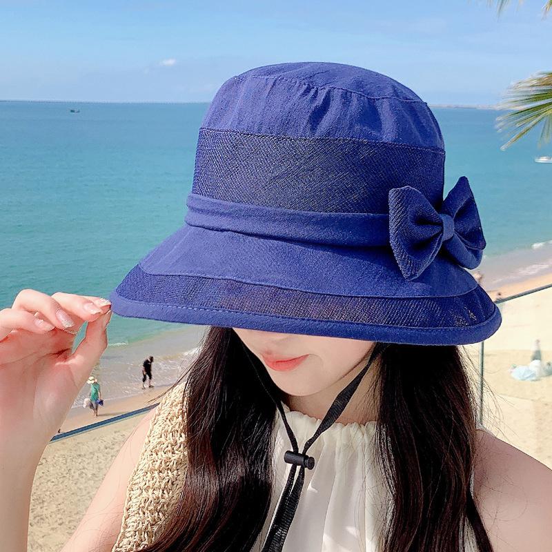 

Women s Bucket Hat Spring Summer Breathable Sunshade Cap Lady Fisherman Foldable Bob Sunscreen Cloth Outdoor Fashion Accessory 56-58cm тёмно-синий