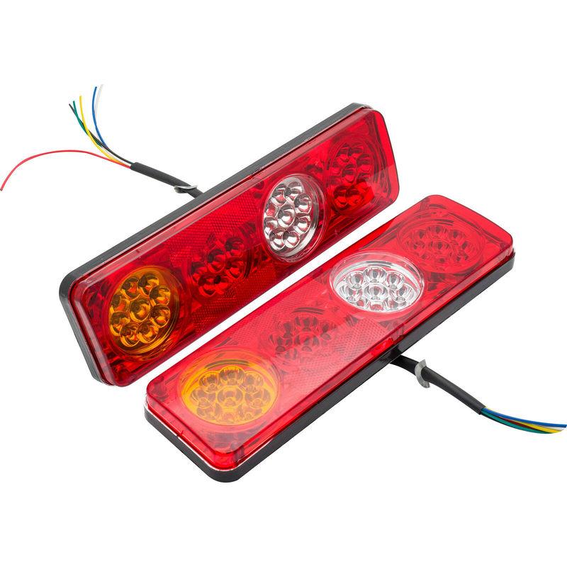 2pcs 12V36LED Waterproof Car Rear Tail Lights Brake Stop Light Turn Signal Light Revese Lamp for Trailer Caravan Truck Lorry 12V