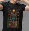 Egyptian Goddess T-Shirt: Hieroglyphs, Bold Colors, Ancient Design