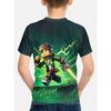 Boys' 3D Printed Creative T-shirt with Pixel Warrior Pattern, Children's Summer Casual Wear, Comfortable Children's Top