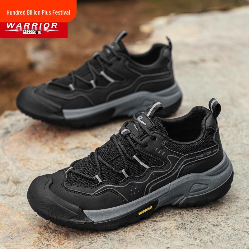 Warrior Herren Echtleder Atmungsaktiv Rutschfest Freizeitschuhe