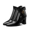 Fashion Comemore Women's Summer Mesh Boots High Heel Zipper Sexy Black Lace-Up Square Heel Sandals Pumps Shoes Ladies Zapatos De Mujer