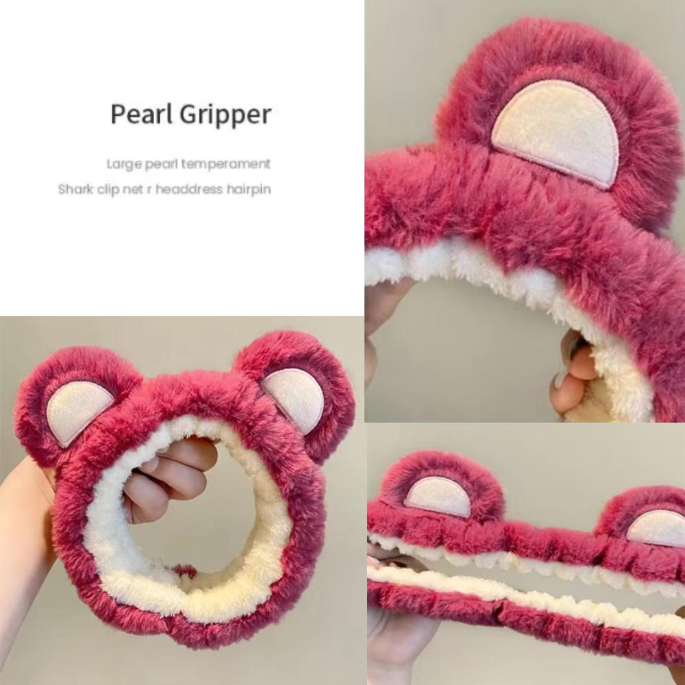 3pcs Cute Cat Ear, Rabbit,Frog, Bear Headband For Women Girls Spa Washing Face and Makeup Headband Elastic Wrist Strap