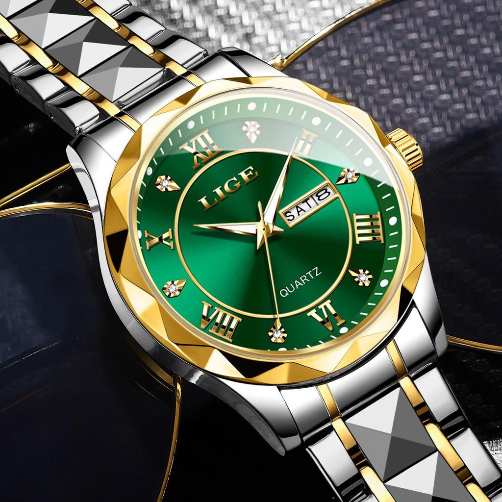 LIGE Luxury Quartz Men Watch Waterproof Luminous  Man Watch Stainless Steel Business Wristwatches