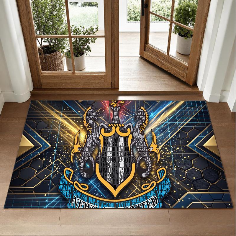 Newcastle United Football Design Crystal Velvet Rug Soft Decorative Mat for Bedroom Entrance
