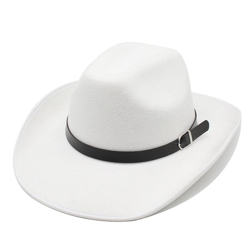 Hemming Woolen Top Hat Style Western Cowboy Hat Knight Hat Word Top Men'S And Women'S Hat