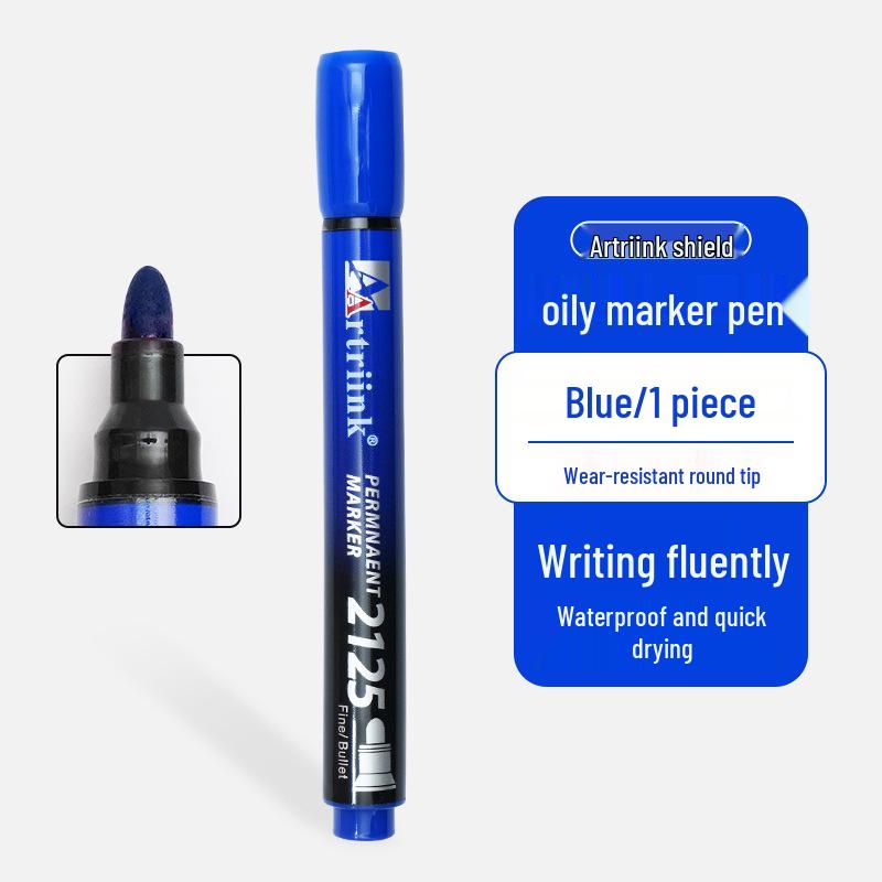 Shield Industrial Oil-Based Waterproof Marker Pen - Quick-Drying, Fade-Resistant, Non-Erasable, Round Tip.