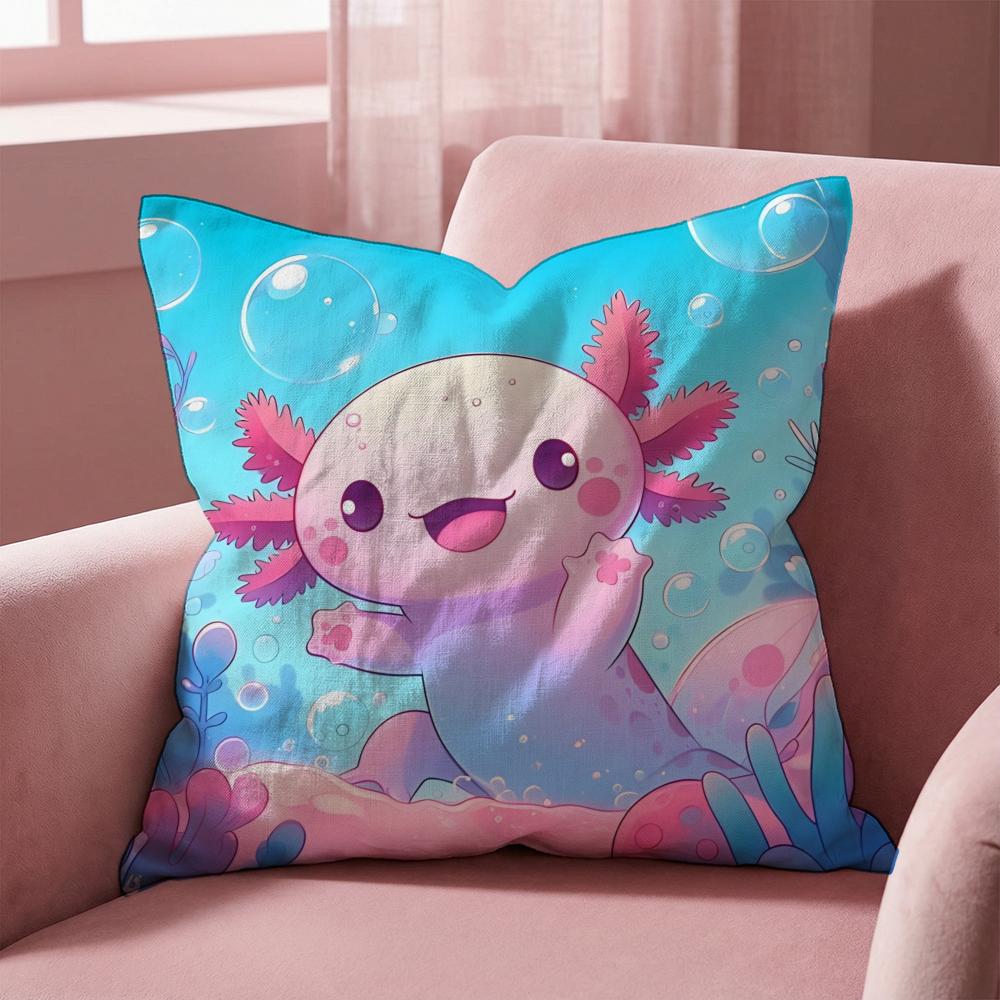 Ambystoma mexicanum Cushion Cover Multi-Scene Pillow Cover for Home & Car - Reversible, Soft & Durable for Daily Use