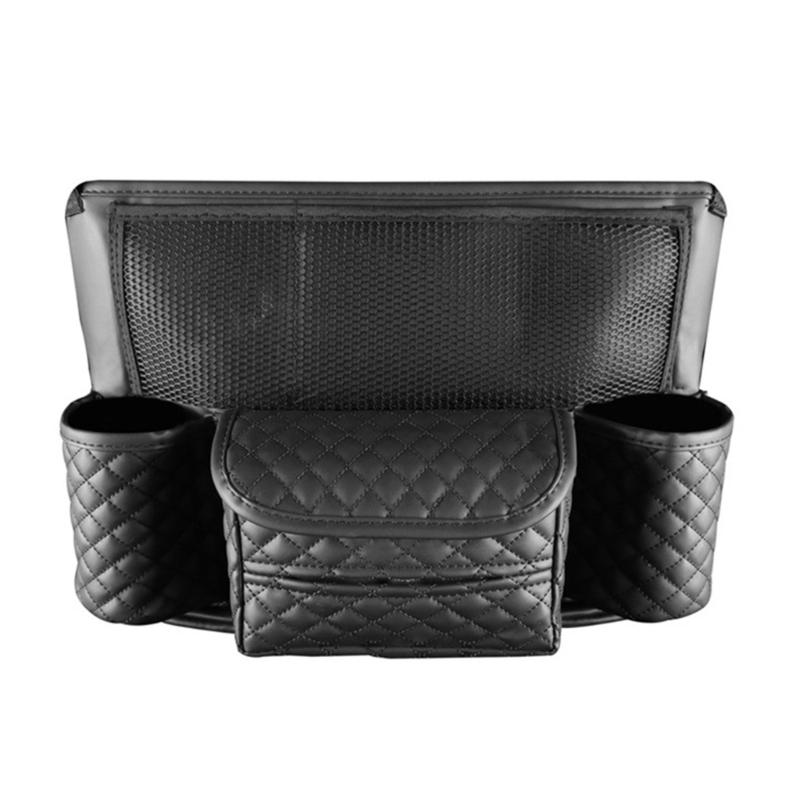 Car Seat Purse Handbag Holder Leather Pocket for Document Phone Storage Barrier of Backseat Kids Pet Fits Most Vehicles