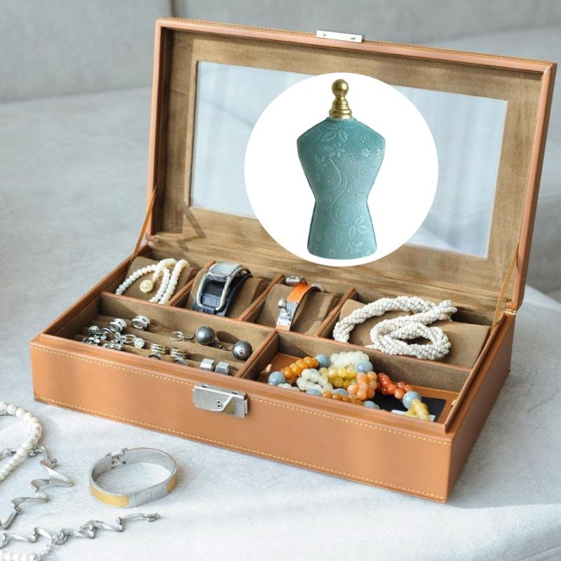 Jewelry Bust Stand Velvets Surfaces Alloy Structure Modern Design Trade Show Retail Display Accessories Organizers