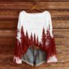 Women's Christmas Print Lightweight Sweater Long Sleeve Casual Knit Pullover Top for Holiday