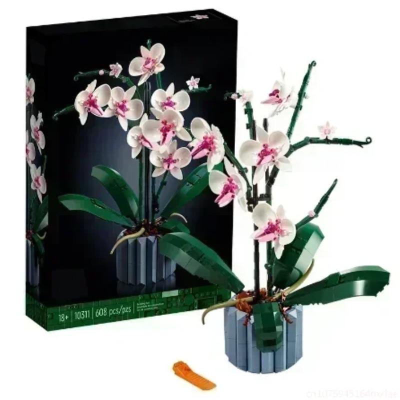 10311 Bausteine Set Mini Modell Orchidee Topf Kreative Blumenstrauß Ideen Zusammengebaute DIY Steine Lernspielzeug für Kinder