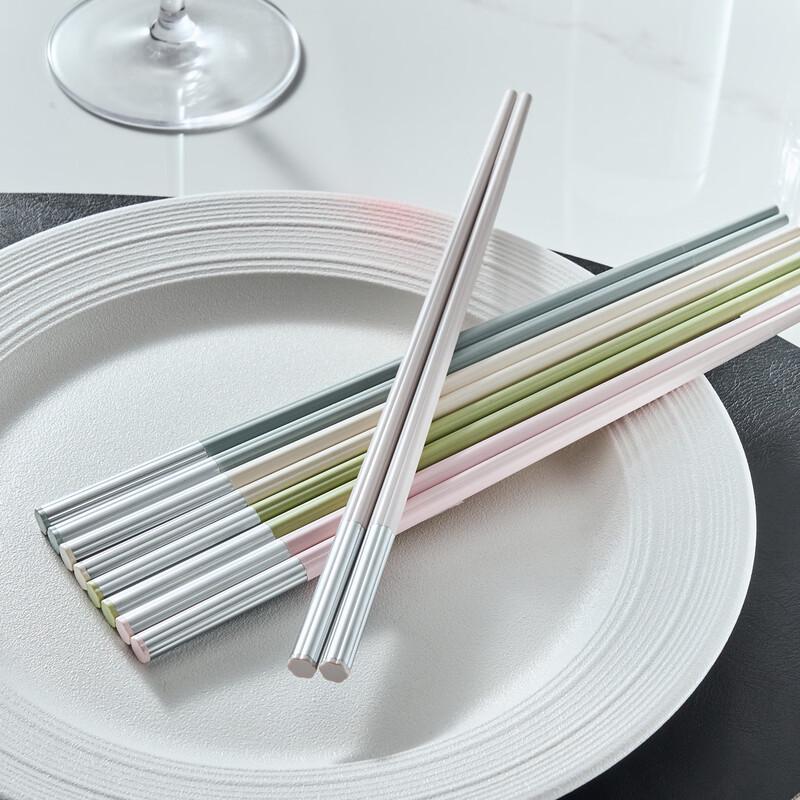 Kemanduo Elegant PPS Food-Grade Alloy Chopsticks Set - 10 Pairs