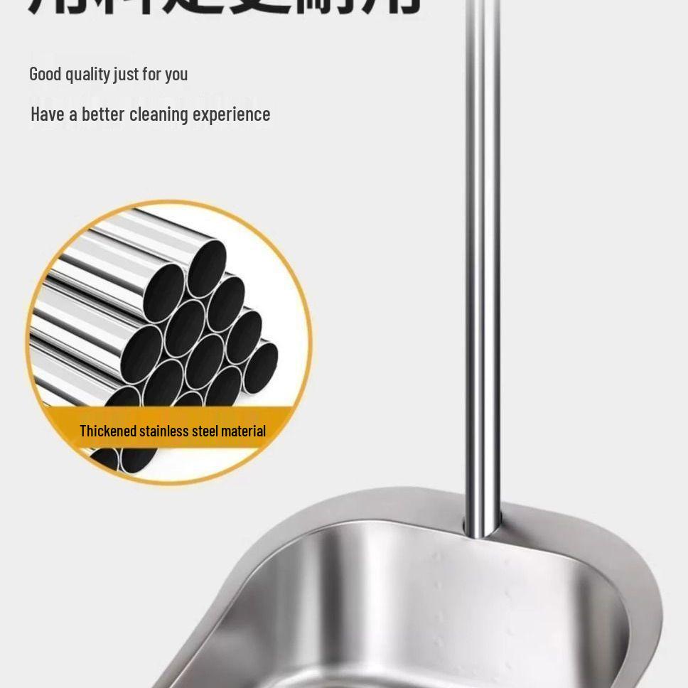 Stainless Steel Dustpan and Broom Set - Two-Piece Household Cleaning Set