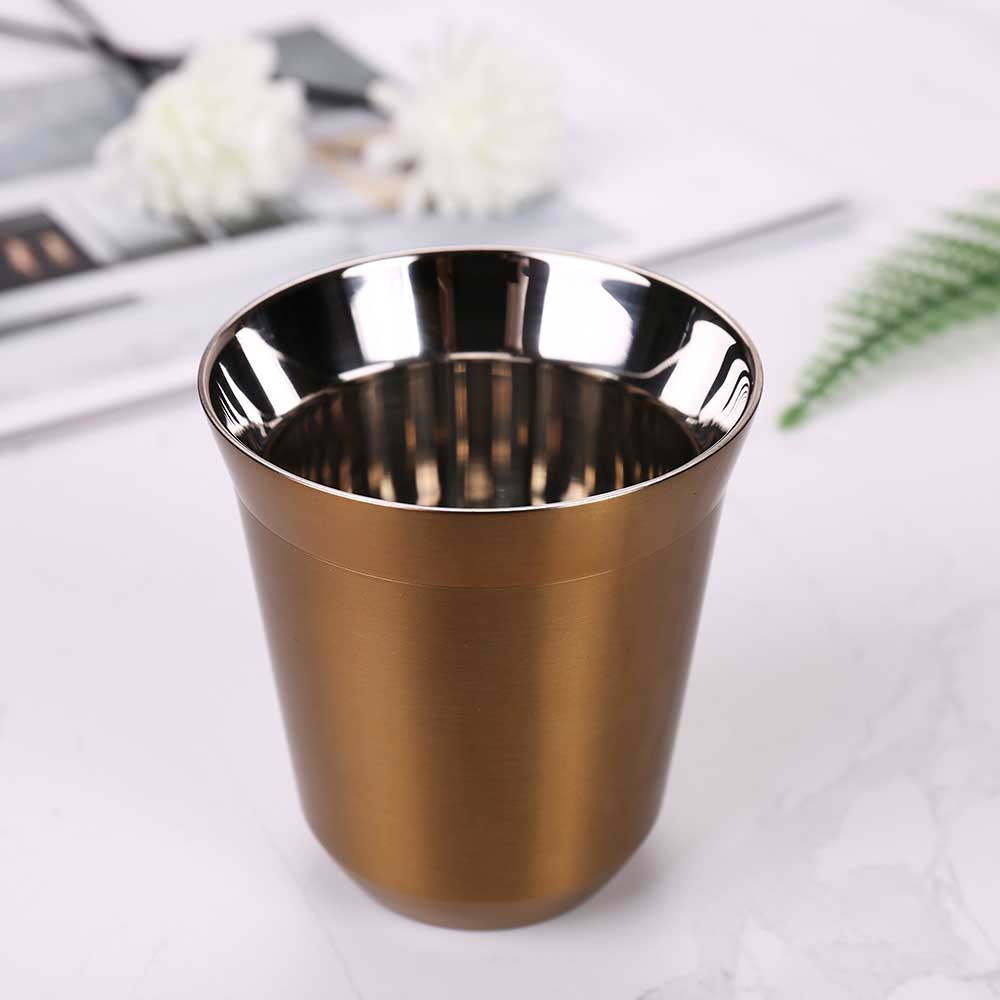 

160 мл 304 кружки для эспрессо из нержавеющей стали для кофе, молока, воды, напитков, завтраков, чашки с изолированными двойными стенками, безопасная текстура 160ml