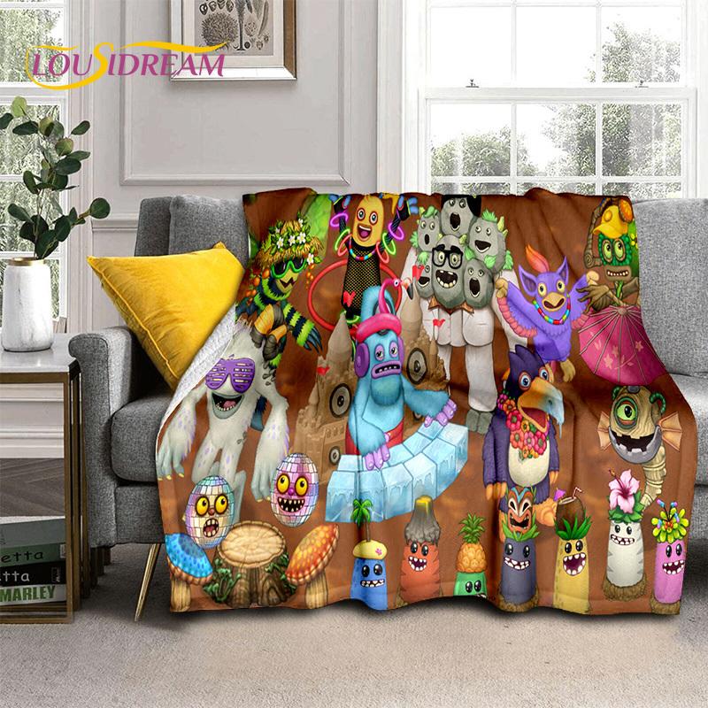 Cartoon Video Music Game My Singing Monsters 3D Blanket,Soft Throw Blanket for Home Bedroom Bed Sofa Picnic Travel Blanket Kids