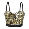 Steampunk Perlen Diamant Pailletten Korsetts Bustiers Oberteile Damen Nachtclub Party Cropped Top Bustier Bralette BH Weste