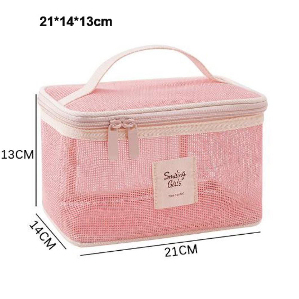 

New Transparent Mesh Makeup Bag 4 Colors Portable Women Cosmetic Storage Pouch Multifunction Lipstick Organizer Bags