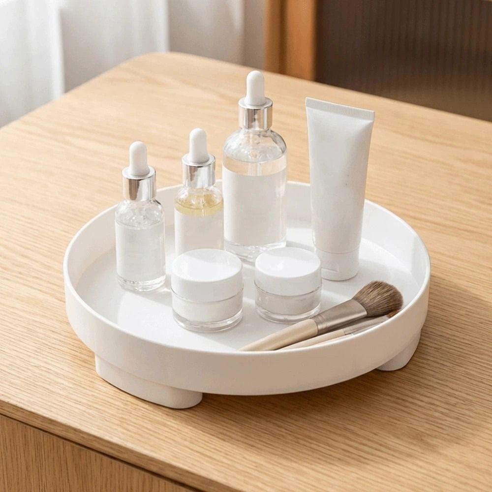 Nordic Style Round Storage Tray Minimalist Plastic Desktop Sundries Organizer Multi-purpose INS Jewelry Display Tray Bathroom
