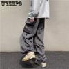 WTEMPO Large Size Cargo Pants Women's High Street Design Hip Hop Loose Leggings Casual Long Couple Wide Leg Pants Streetwear