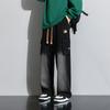 Autumn Wide Leg Washing Jean Pants Men Trousers Neutral Solid Color Loose Casual Fashion Pocket Cargo Pants