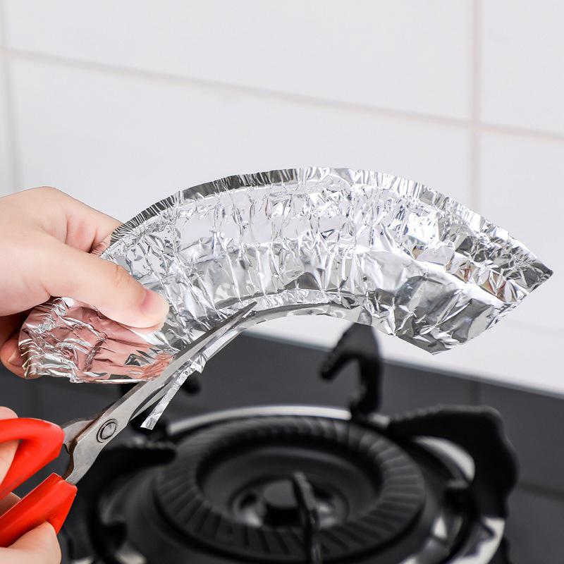 Set da 10 Pezzi Coperture in Foglio di Alluminio Spesso Protezione Anti-Olio per Fornello a Gas Copertura Protettiva Pad Pulizia Resistente Parti per Pulizia Cucina